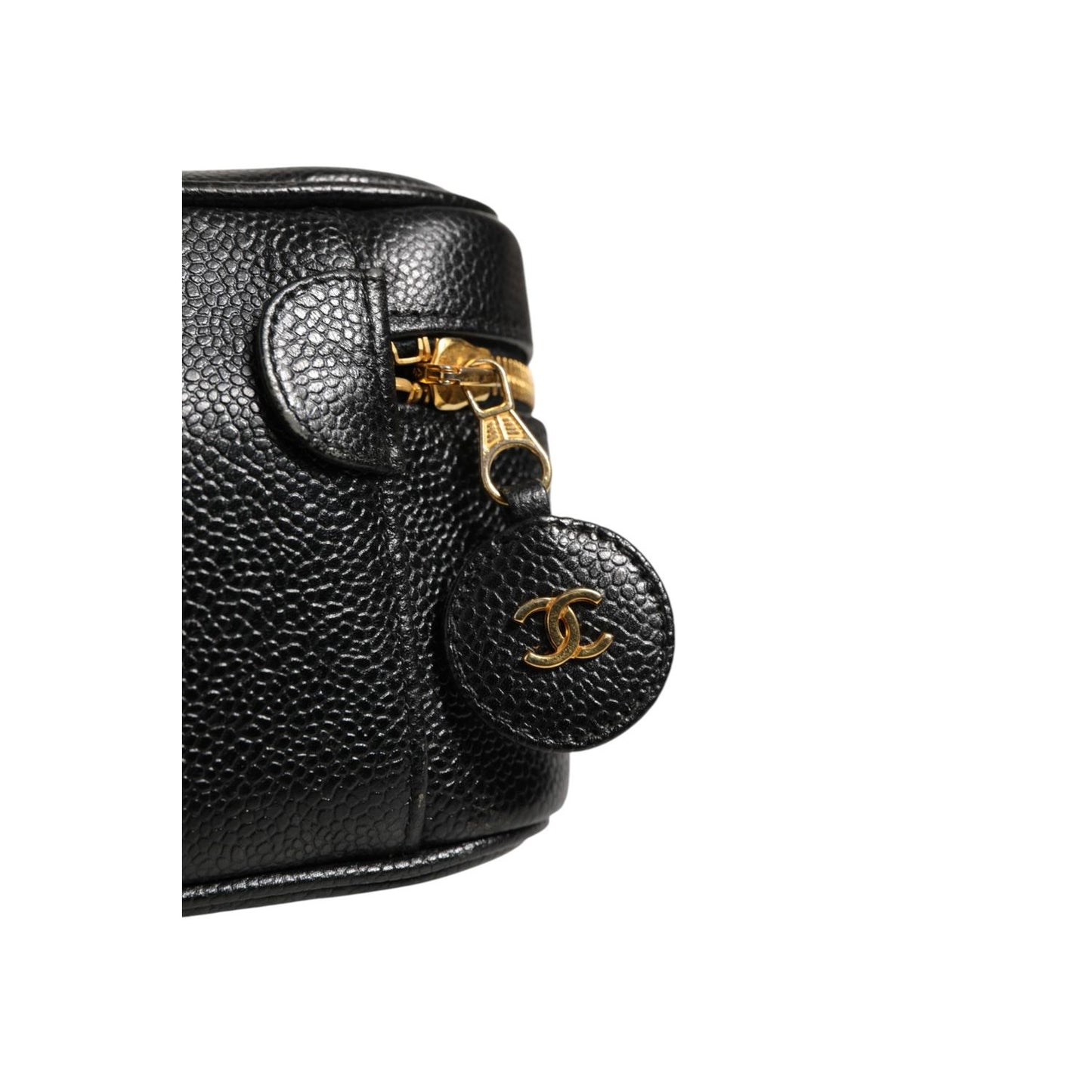 Chanel Black and gold makeup bag