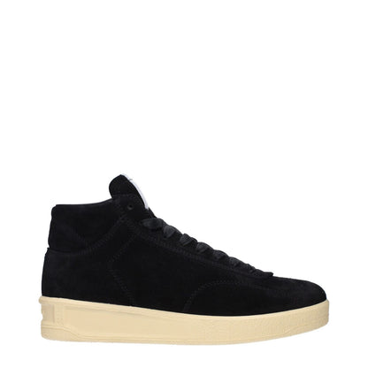 Jil Sander Black Leather High Top Sneakers