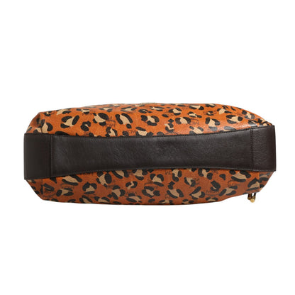 MCM Visetos Leopard Aren Medium Shopper Tote