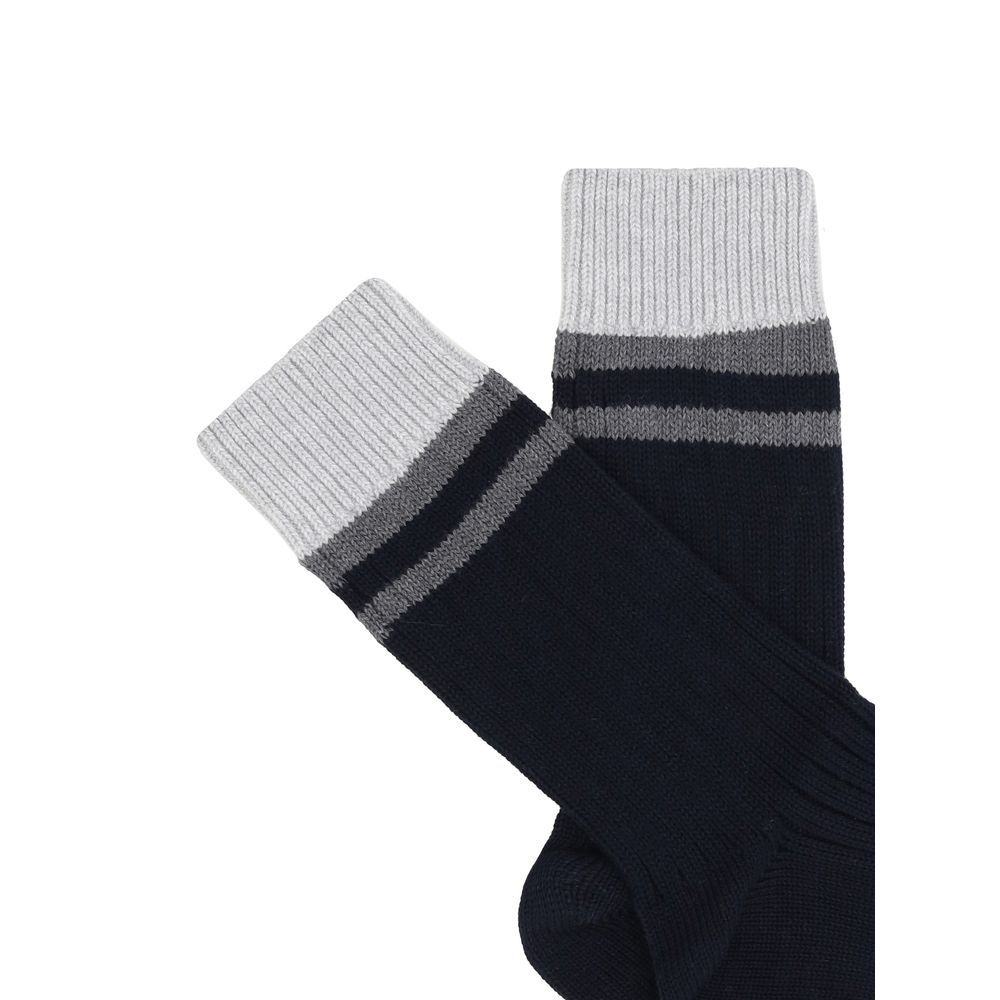 Brunello Cucinelli Black Cotton Socks