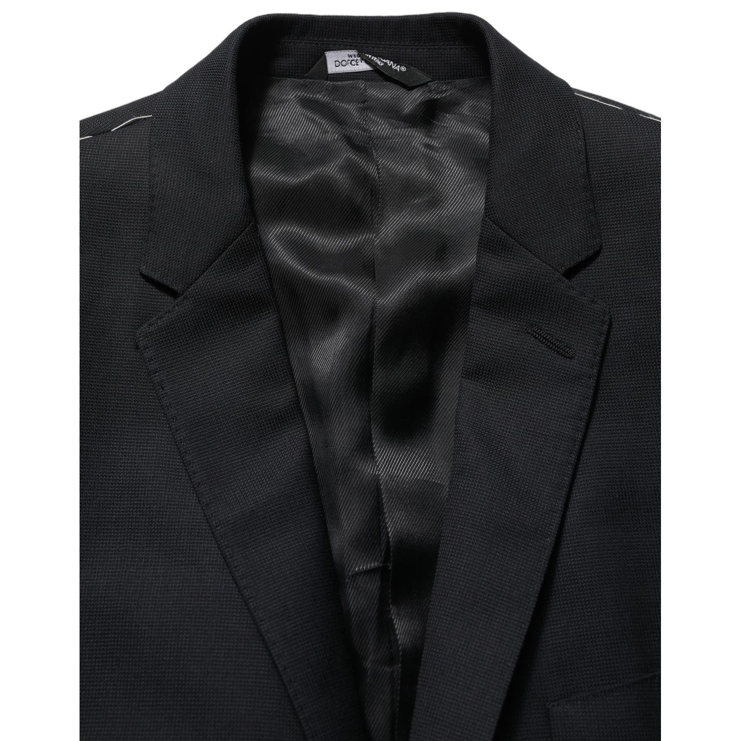 Dolce & Gabbana Black Wool Single Breasted Blazer Jacket