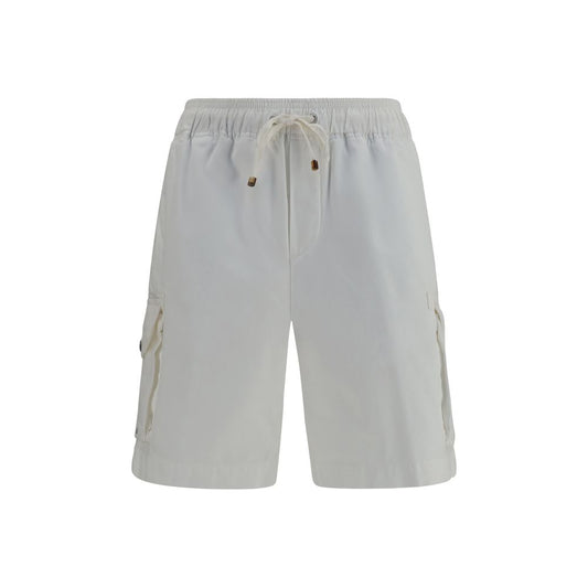 Brunello Cucinelli White Cotton Bermuda Shorts