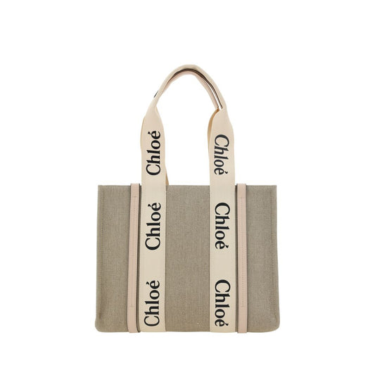 Chloé Beige The Woody canvas Shoulder Bag