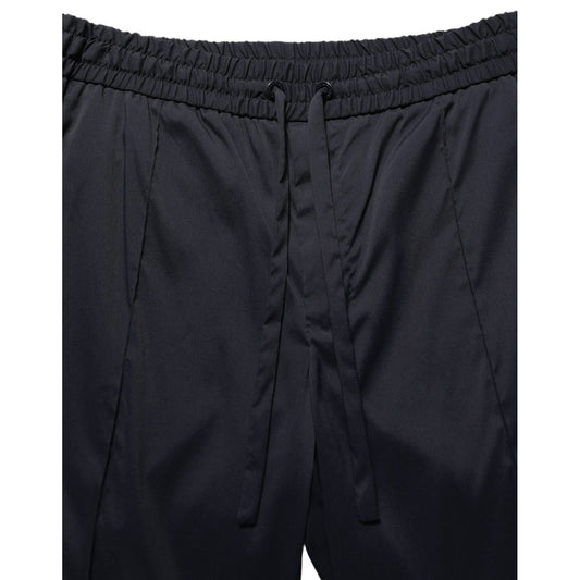 Dolce & Gabbana Black Nylon Straight Jogger Sweatpants Pants