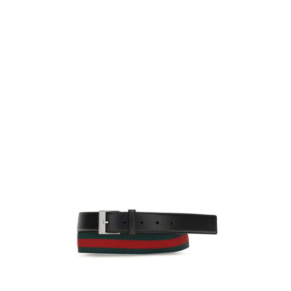 Gucci Black Calf Leather Bos Taurus Regular Belt