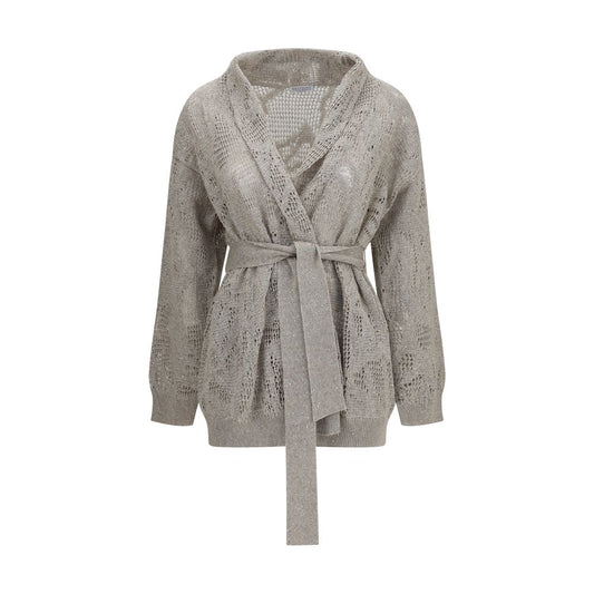 Brunello Cucinelli Beige Linen Cardigan