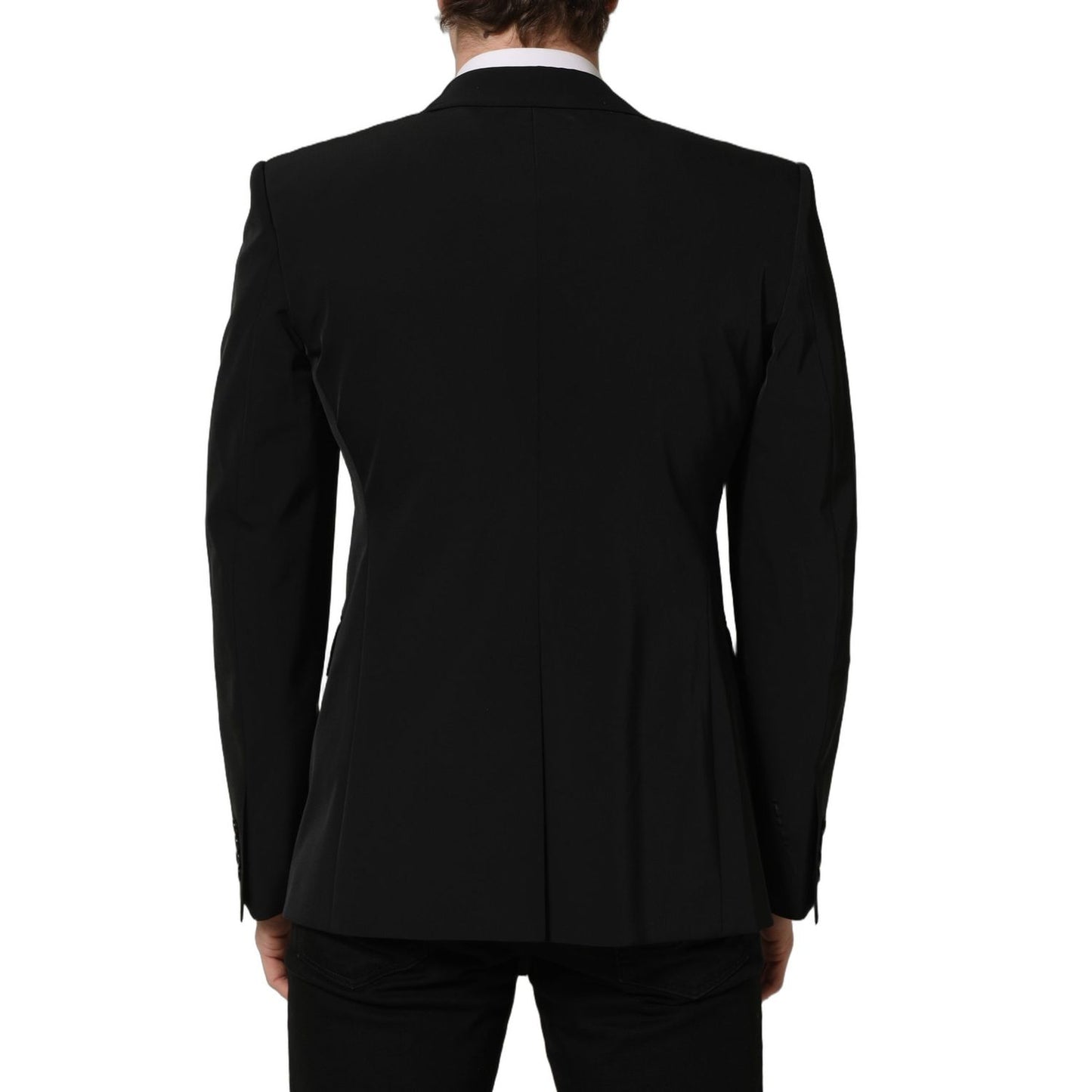 Dolce & Gabbana Black Single Breasted One Button Coat Blazer