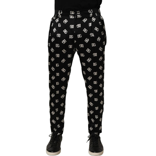 Dolce & Gabbana Black Silk Skinny Leg Dress Men Trouser Pants