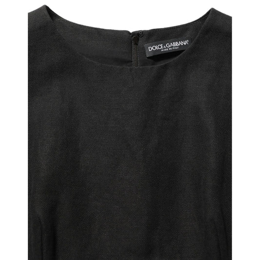 Dolce & Gabbana Black Floral Lace Sleeveless Shift Dress