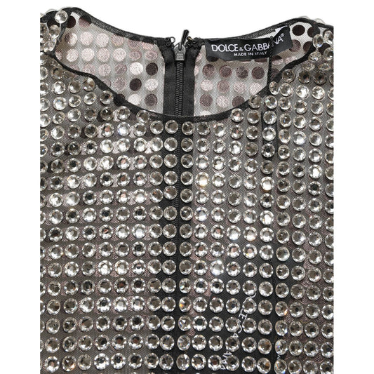 Dolce & Gabbana Beige Crystal Embellished Long Gown Dress