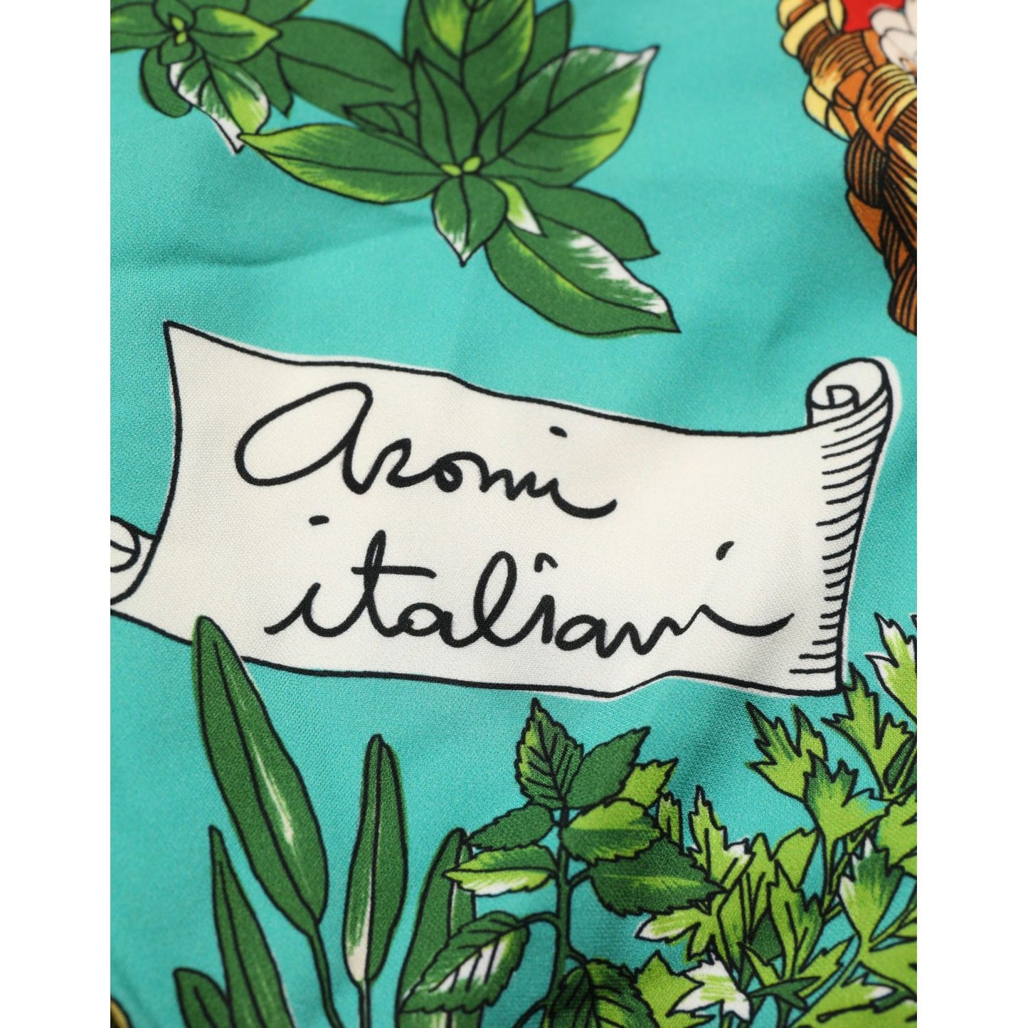 Dolce & Gabbana Multicolor Silk Vegetable Print Cropped Top