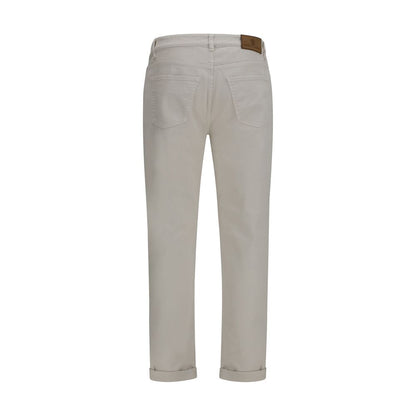 Brunello Cucinelli White Cotton Straight-Leg Jeans