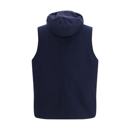 Brunello Cucinelli Blue Wool Oves Aries Sleeveless Jacket