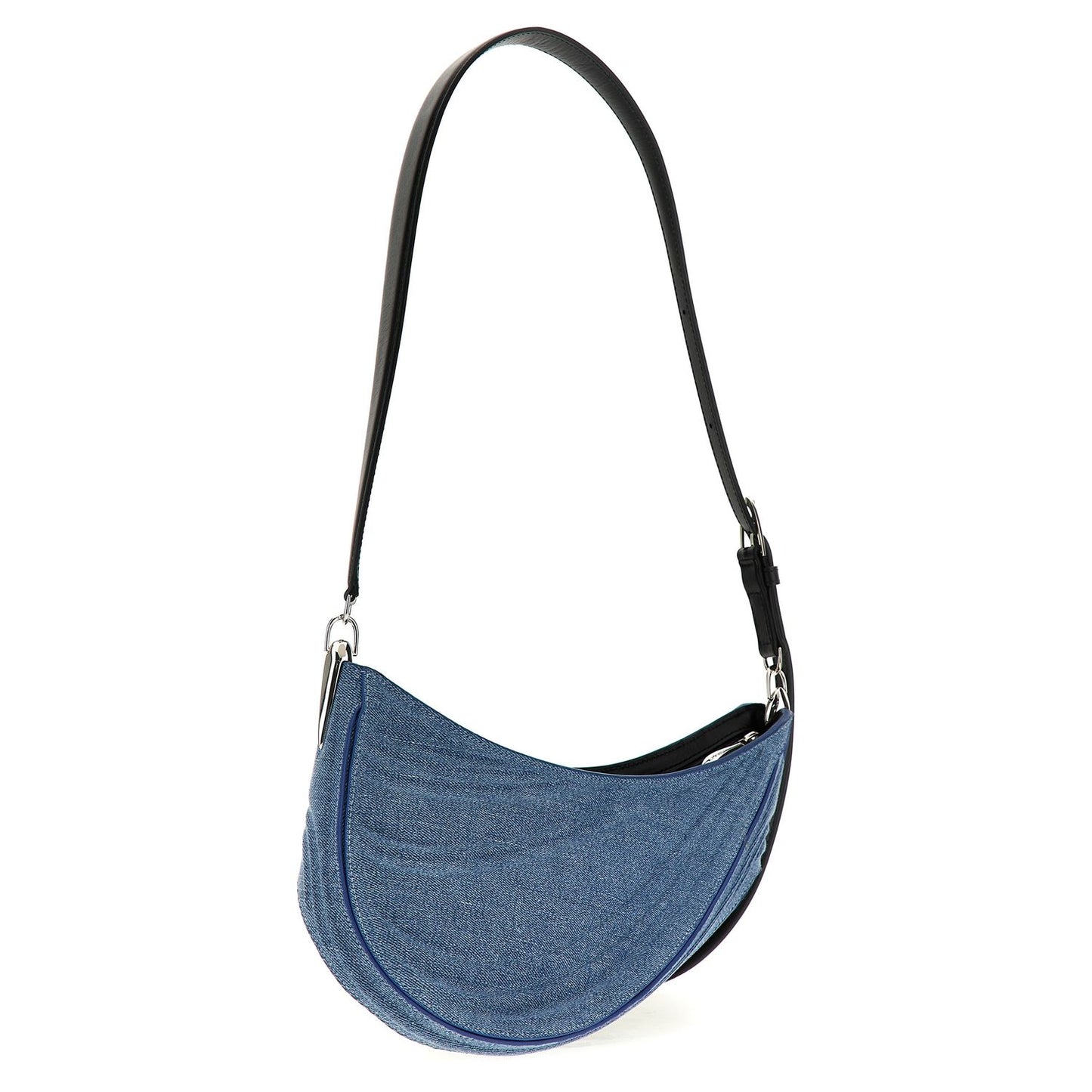 Mugler Blue Calfskin Shoulder Bag