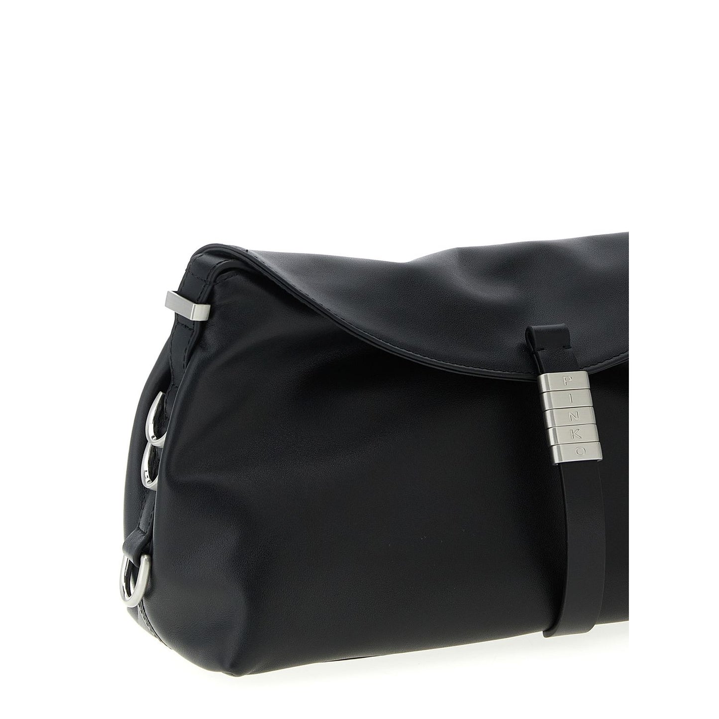 PINKO Black Goatskin Shoulder Bag