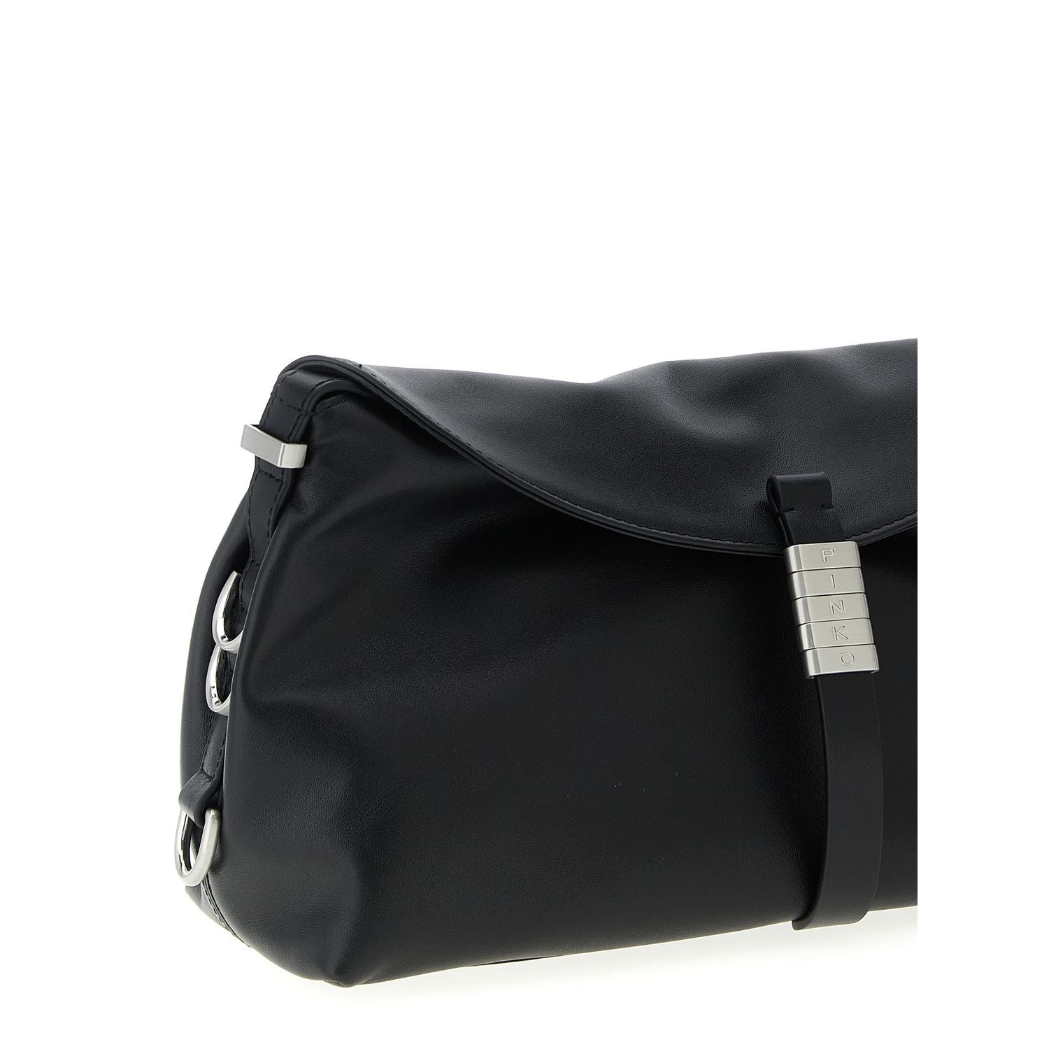PINKO Black Goatskin Shoulder Bag