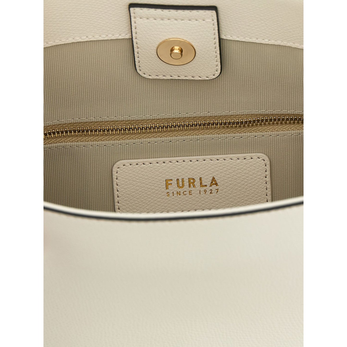 Furla White Calfskin Shoulder Bag