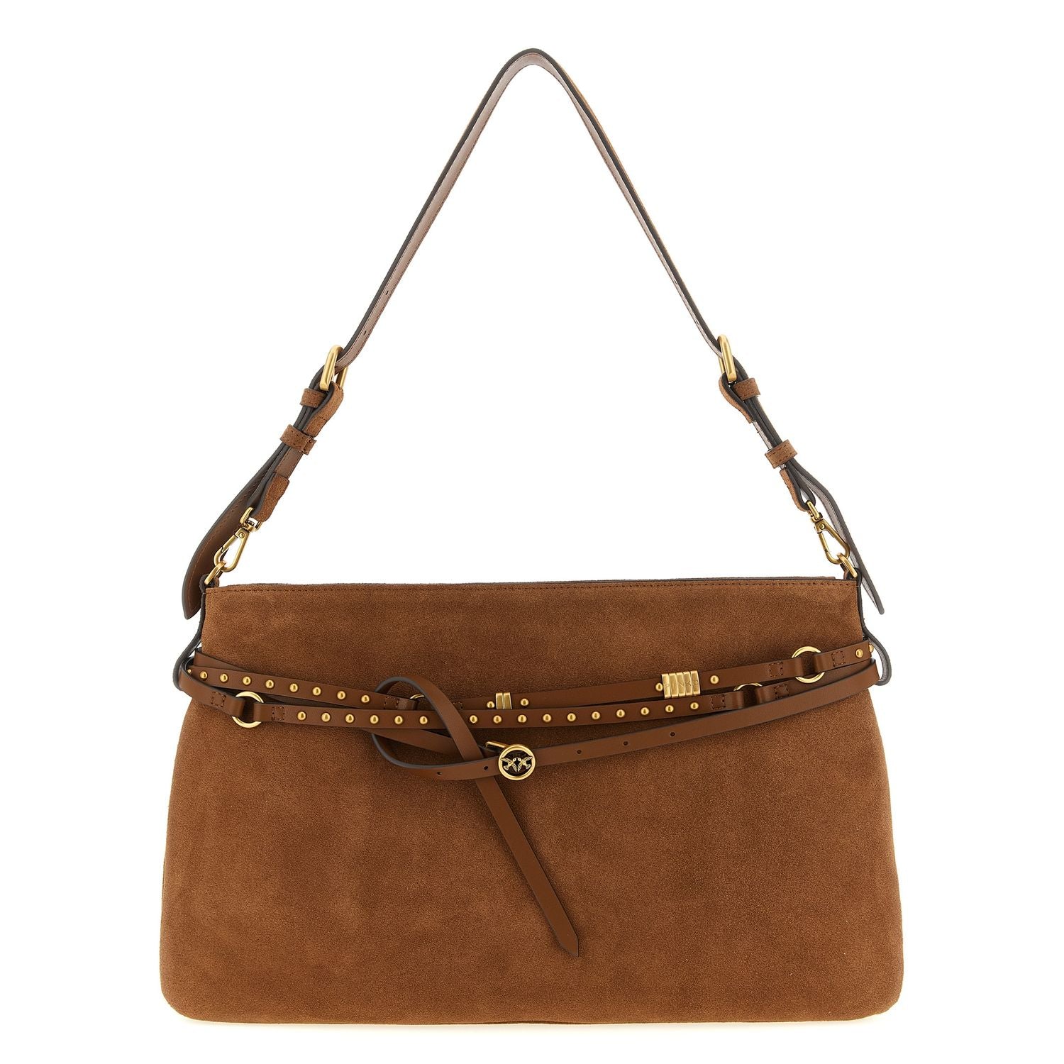 PINKO Brown Cowhide Shoulder Bag