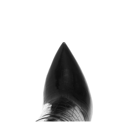 Paris Texas Black Leather Ankle Boots