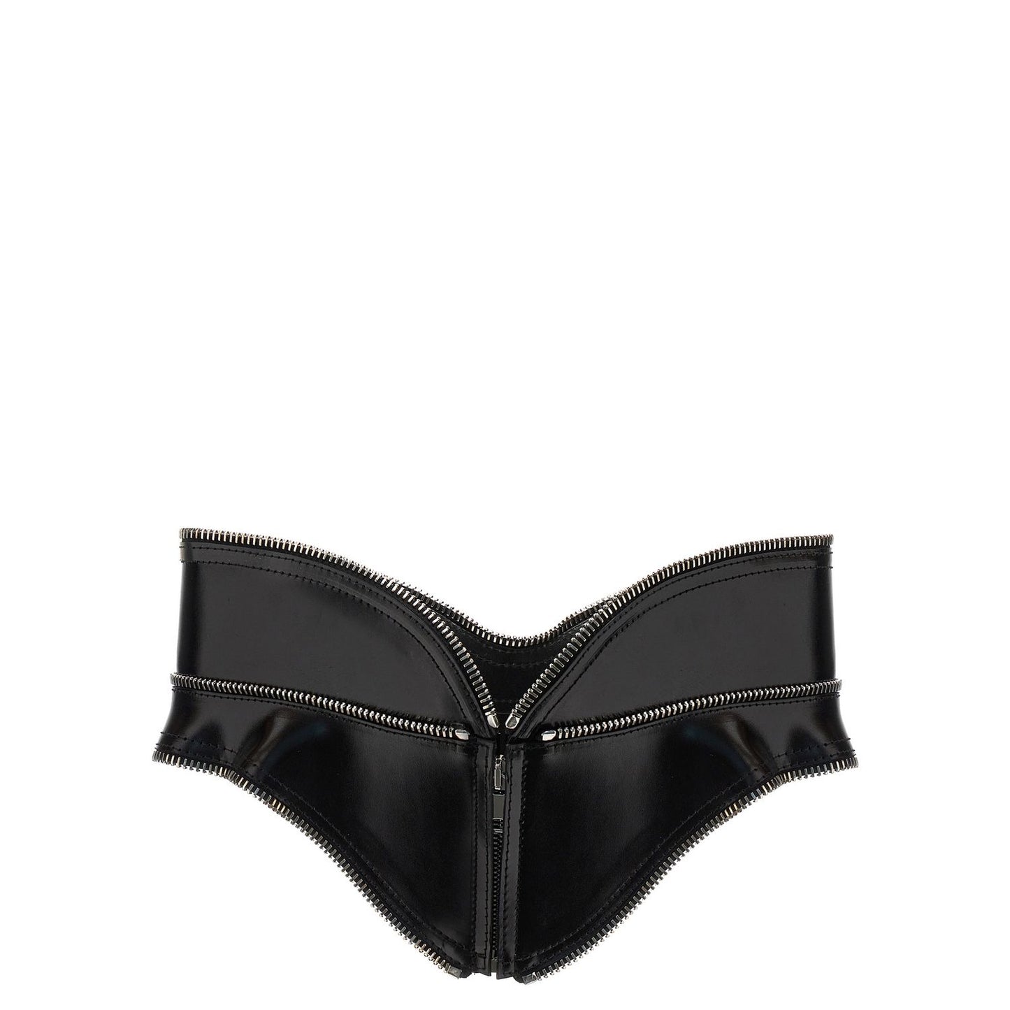 Alexander McQueen Black Leather Regular Belt