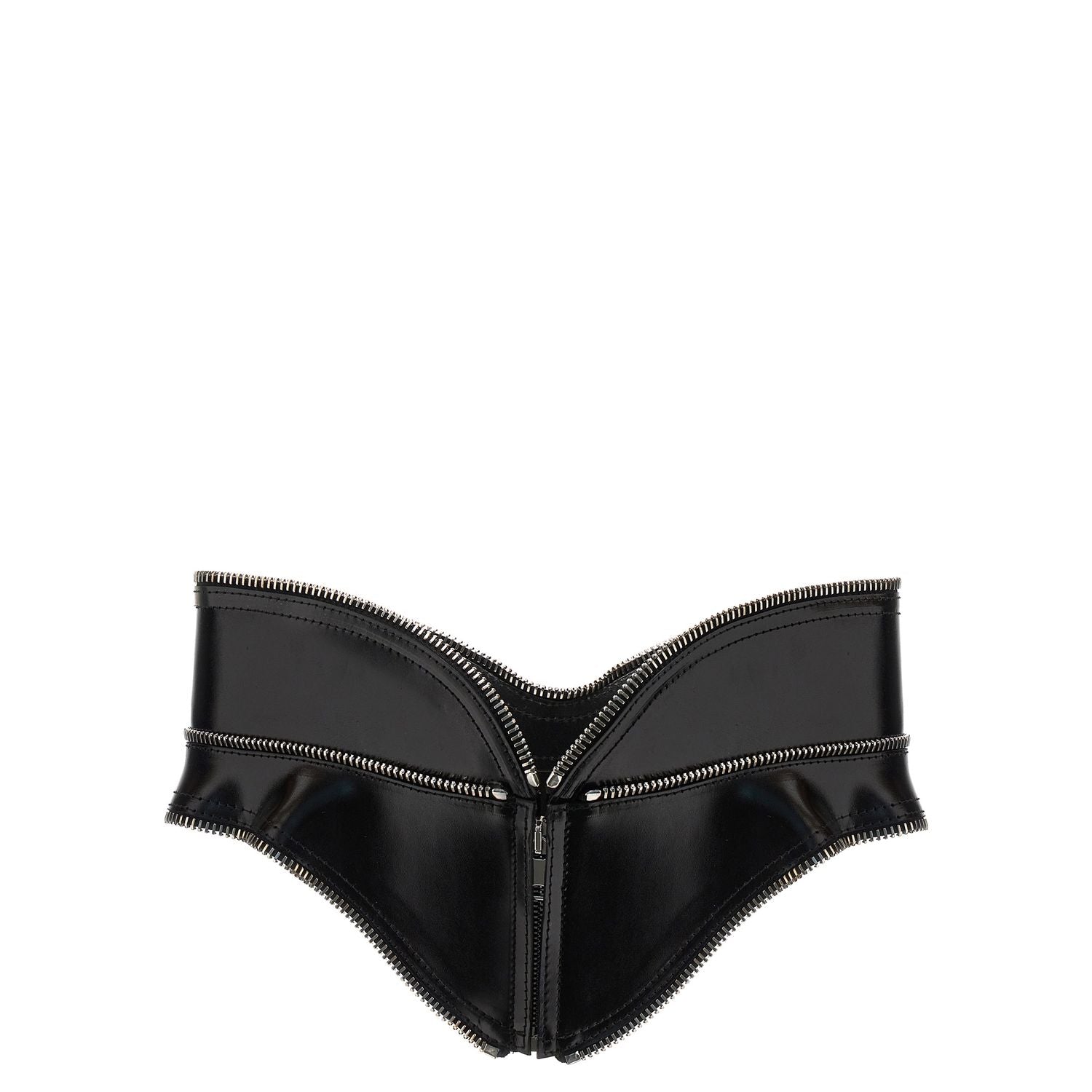 Alexander McQueen Black Leather Regular Belt