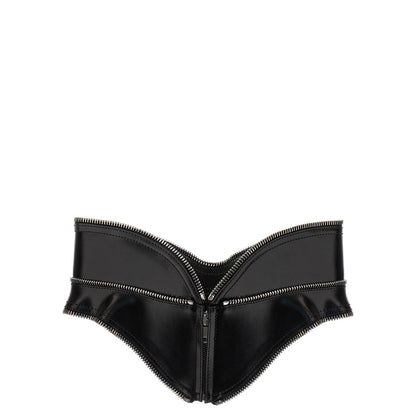 Alexander McQueen Black Leather Regular Belt
