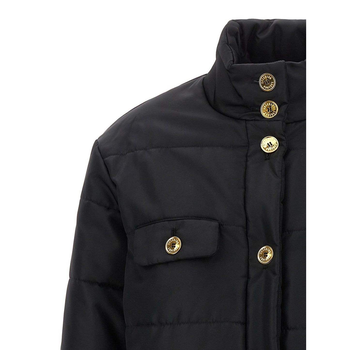 Moschino Black Polyamide Full-Length Jacket