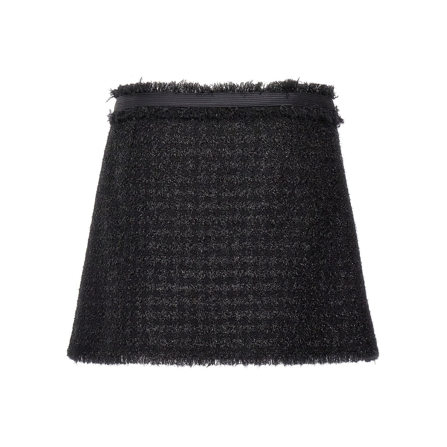 Versace Black Virgin Wool Long Skirt