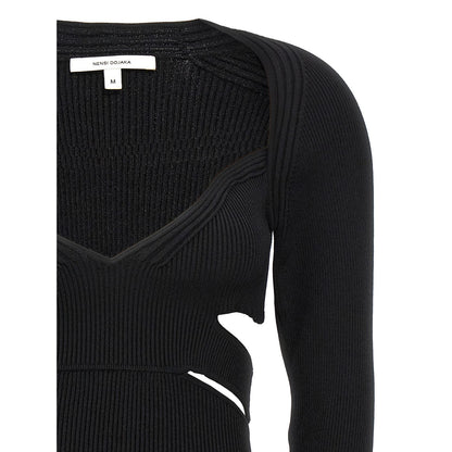 Nensi Dojaka Black Viscose Cardigan