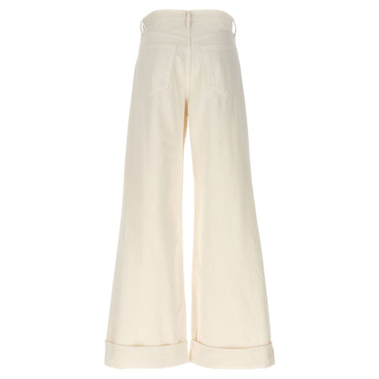 Agolde White Cotton High-Waisted Jean