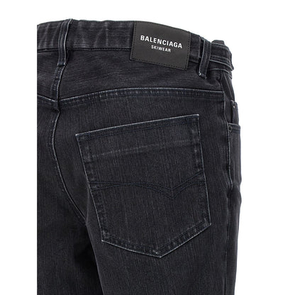 Balenciaga Black Cotton Flared Jeans