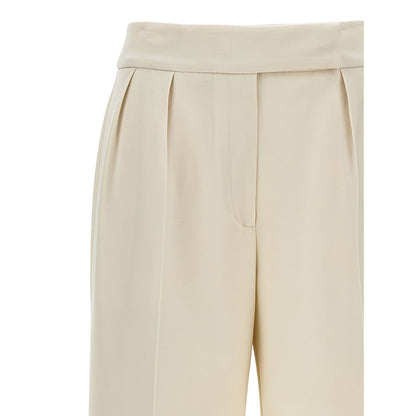 Kiton White Virgin Wool Casual Pants