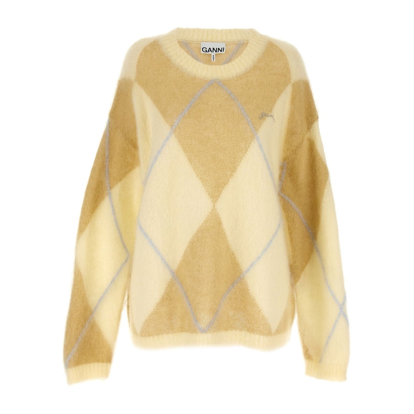 Ganni Bicolor Wool Cardigan