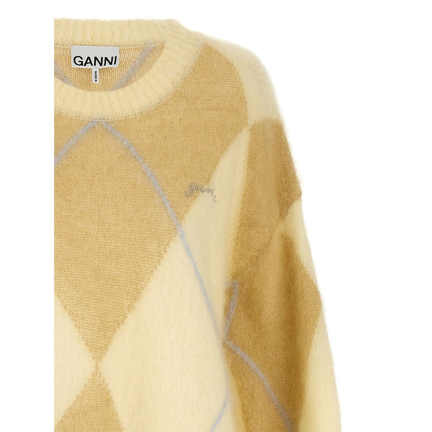 Ganni Bicolor Wool Cardigan