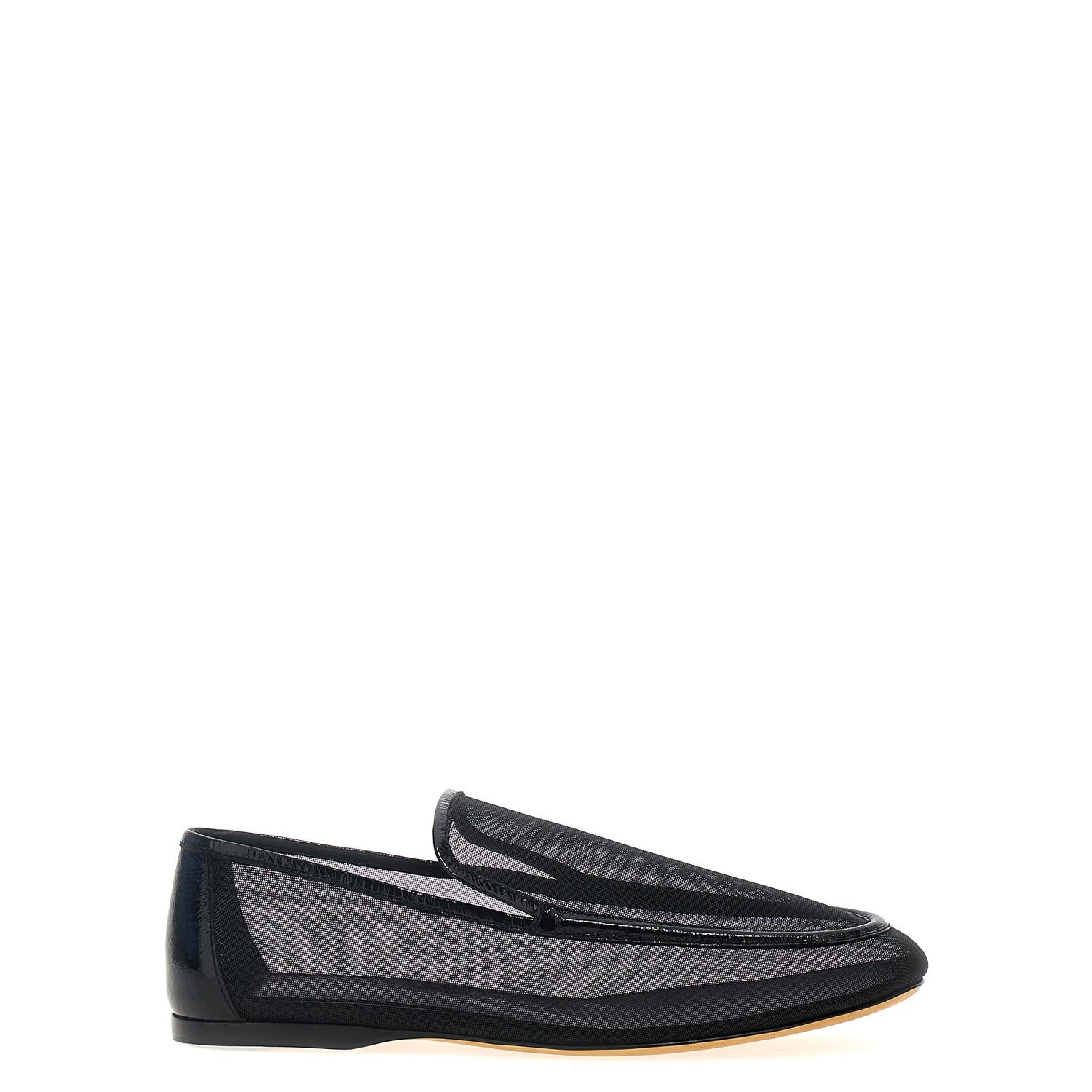 Khaite Black Polyamide Slip-On Loafers