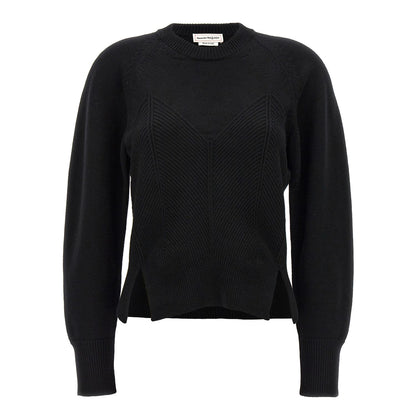Alexander McQueen Black Wool Cardigan