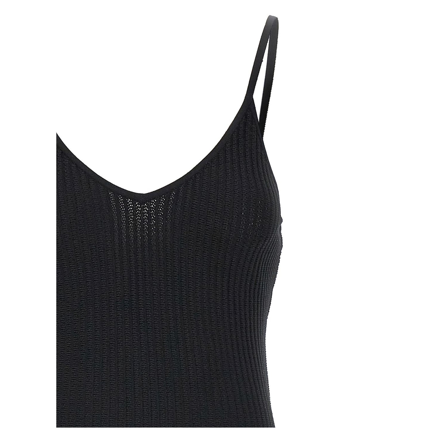 Khaite Black Viscose Midi Dress