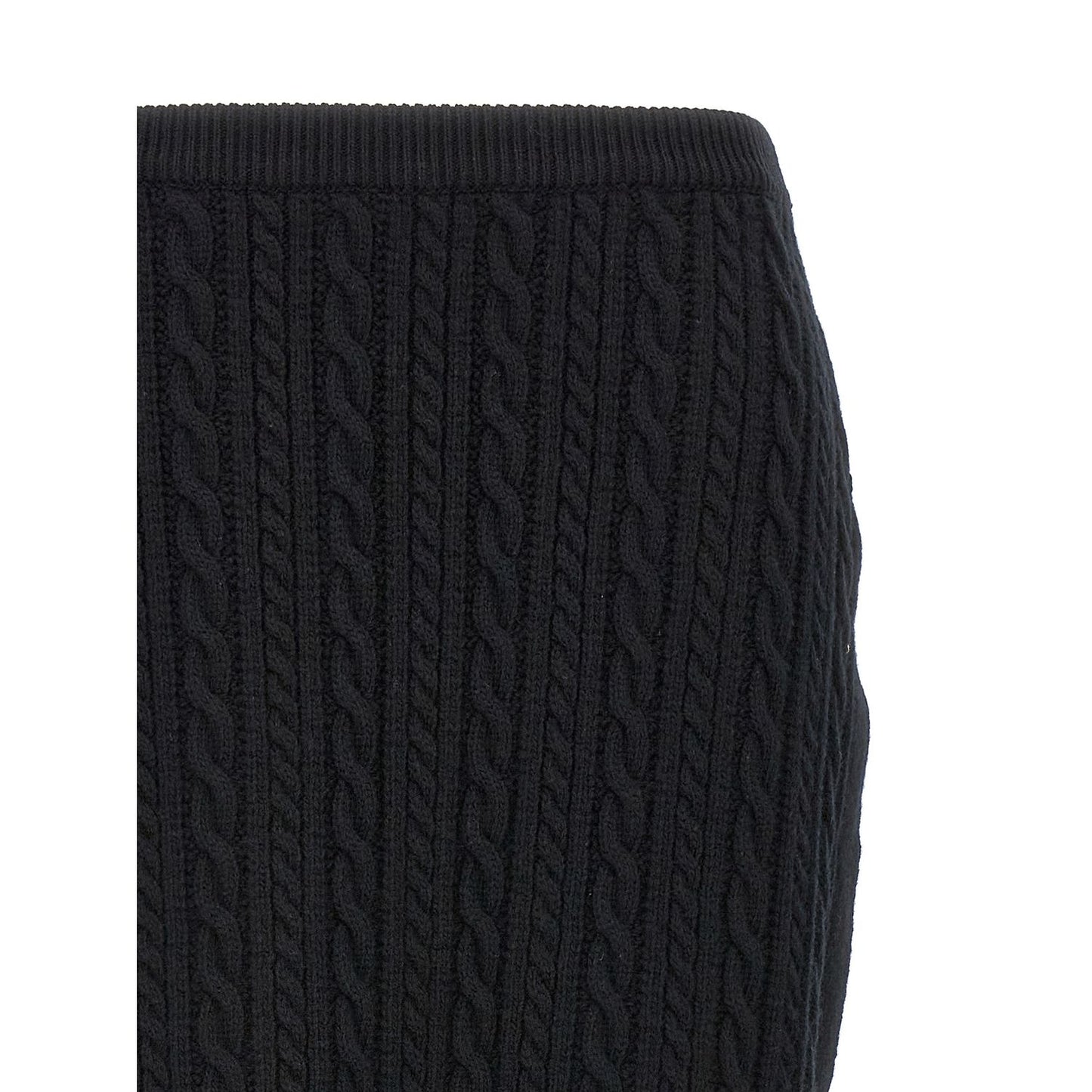 Alessandra Rich Black Wool Mini Skirt