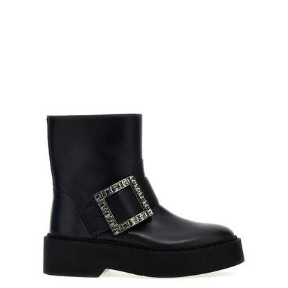 Roger Vivier Black Calfskin Ankle Boots