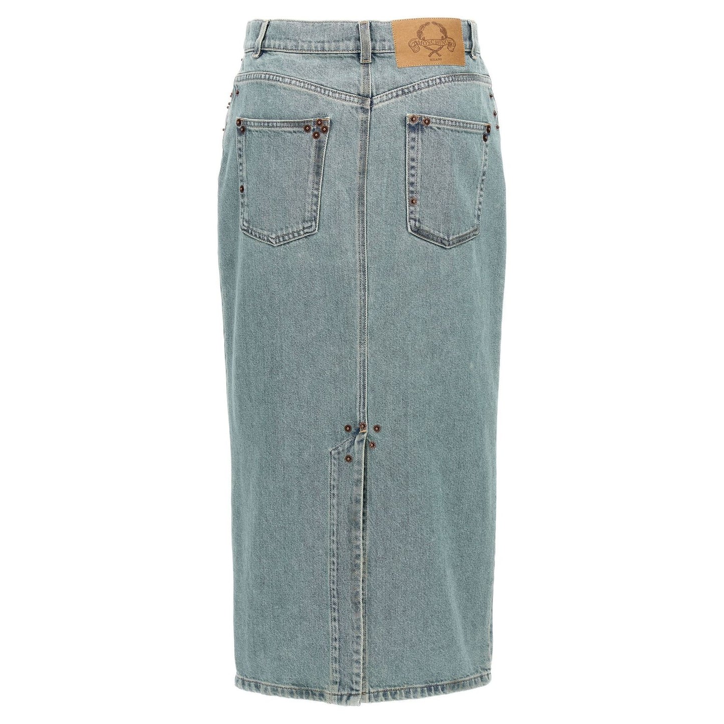 Moschino Blue Cotton Midi Skirt