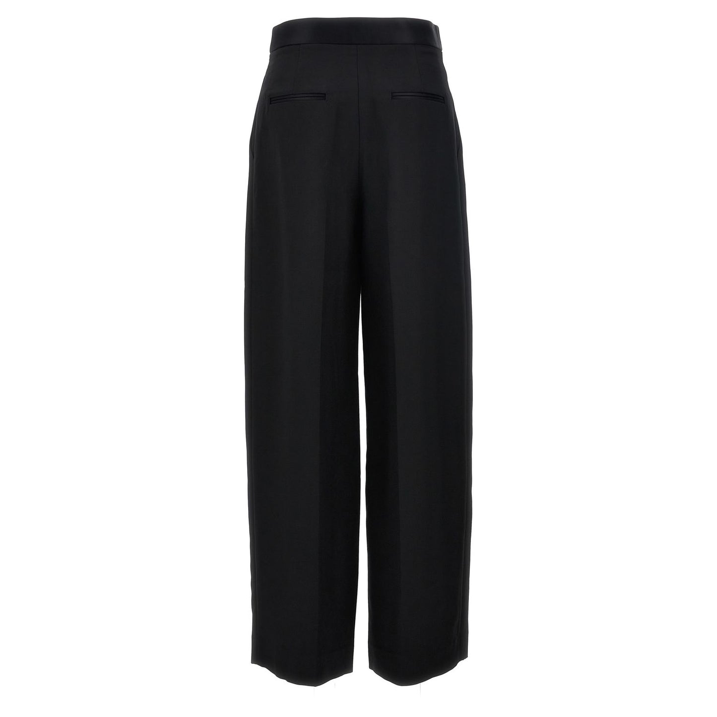 Khaite Black Viscose Casual Pants