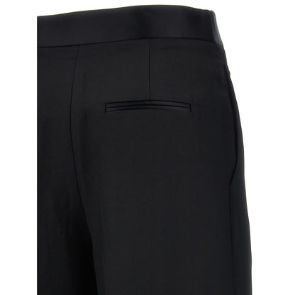 Khaite Black Viscose Casual Pants