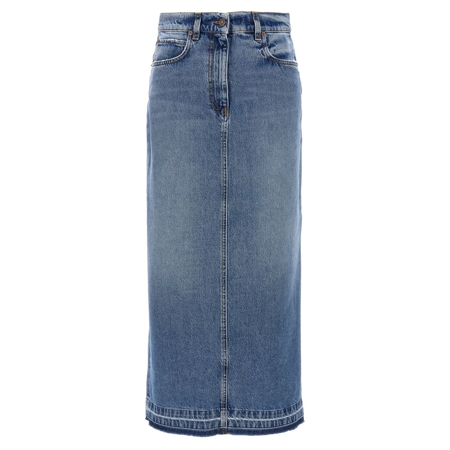 Fortela Blue Cotton Mini Skirt
