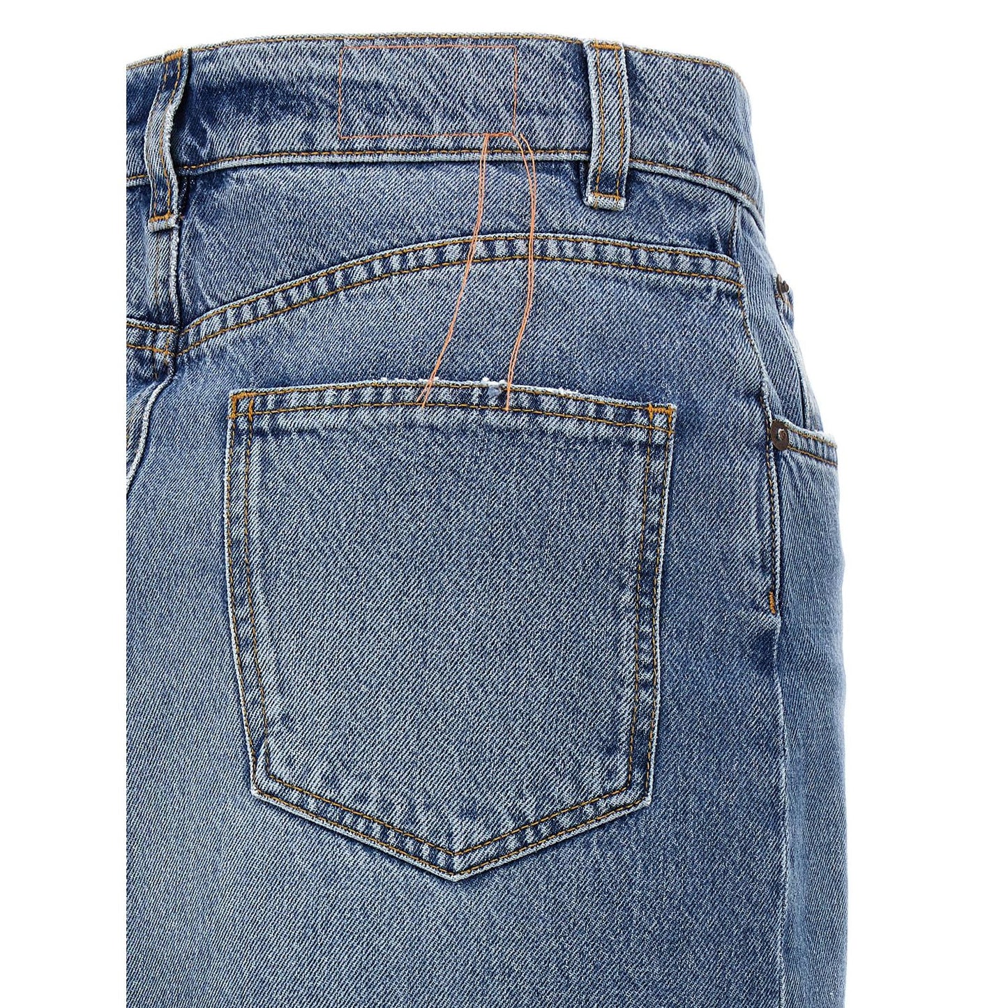 Fortela Blue Cotton Mini Skirt