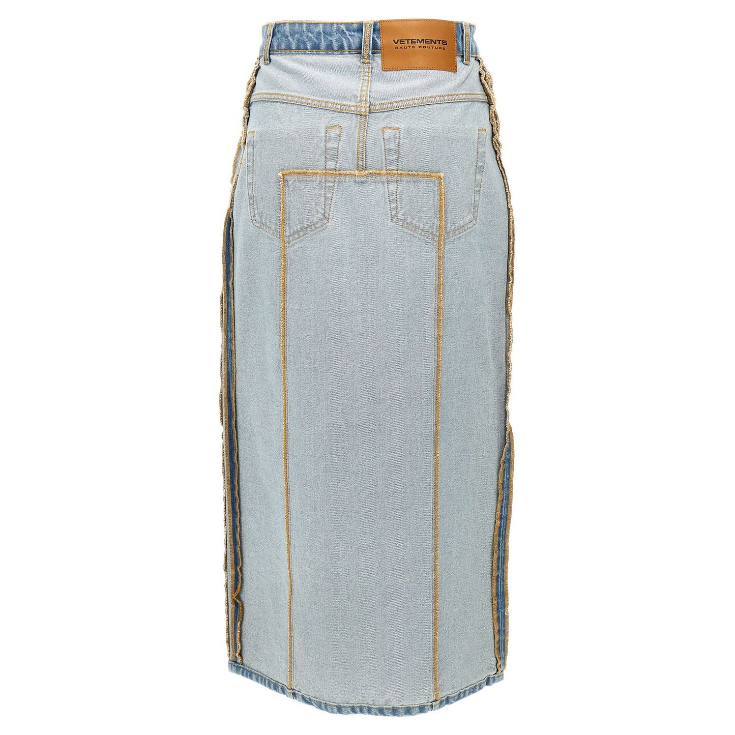 Vetements Blue Cotton Mini Skirt