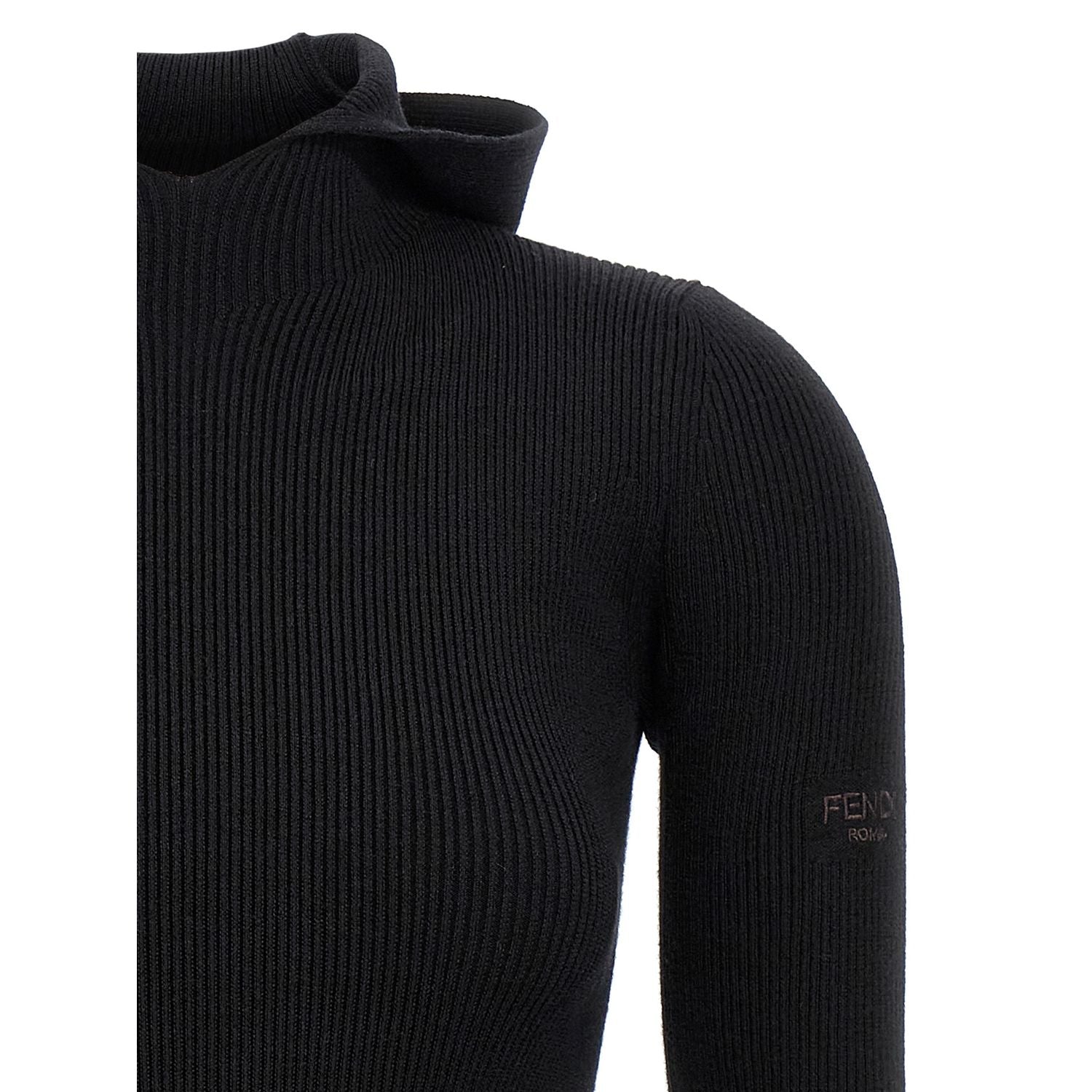 Fendi Black Wool Short Dress