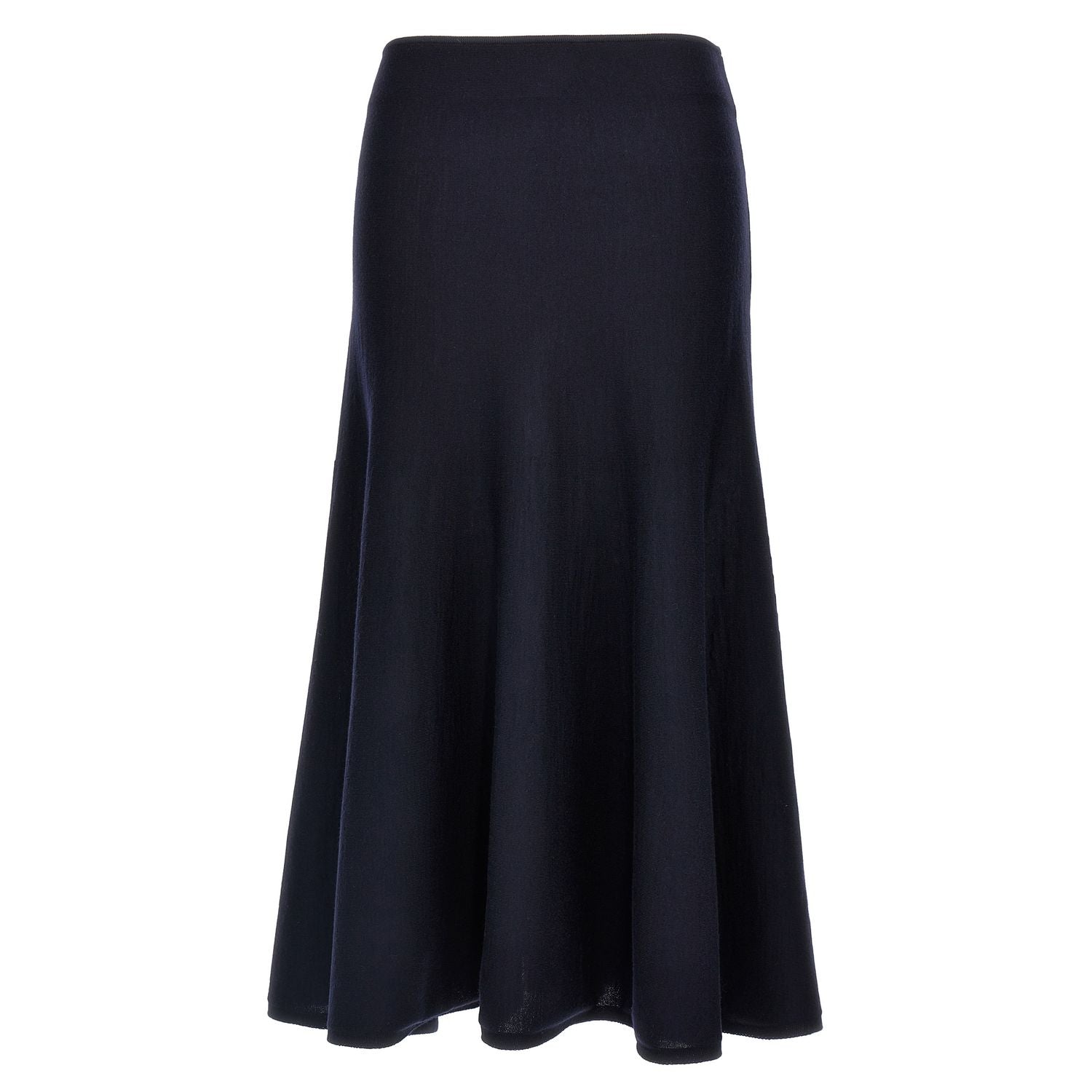 Khaite Blue Wool Midi Skirt