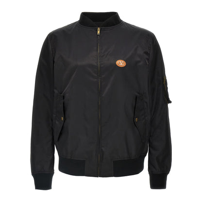 Valentino Garavani Black Polyamide Bomber