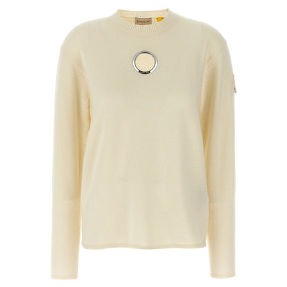 MONCLER GENIUS White Wool Cardigan