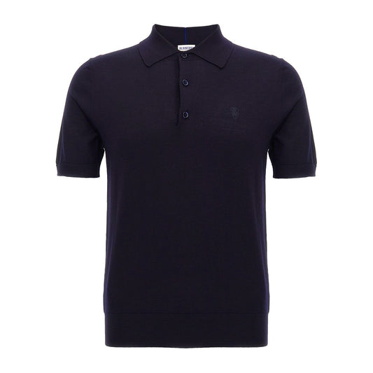 Burberry Blue Wool Polo Shirt